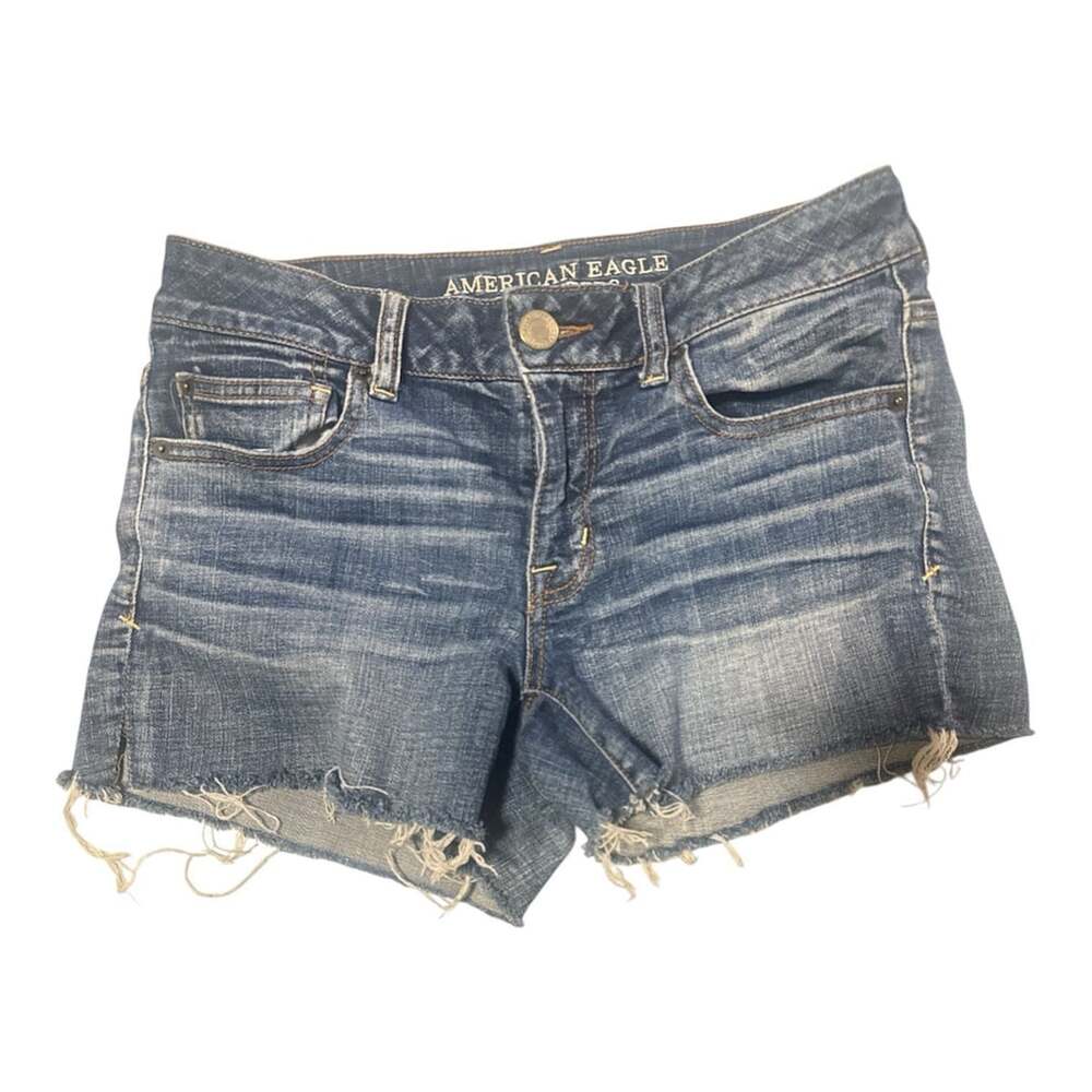 American Eagle Outfitters Shorts Womens 6 Denim Shortie Super Stretch frayed